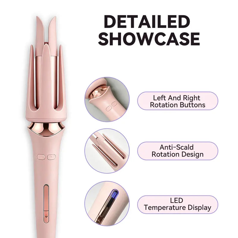 Fully Automatic Rotating Curling Iron - Anti-Scalding Safety Design, Adjustable Temperature, Suitable for Different Hair Types, Easily Creates Various Hairstyles, Maximum Temperature 200 Degrees Celsius, Freely Rotating End, Curling Tool.